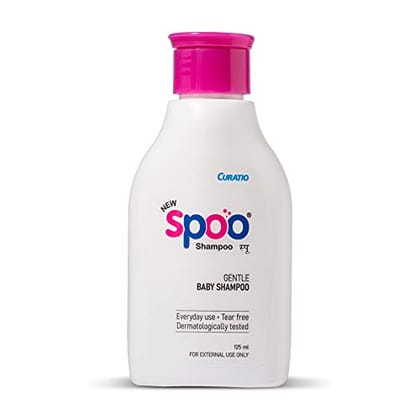 Spoo Shampoo Curatio Shampoo 125ml| Gentle cleanser for your baby's scalp & hair | With mild surfactants and moisturizer | No Tears Shampoo For Newborns and Infants (0-2 Years)