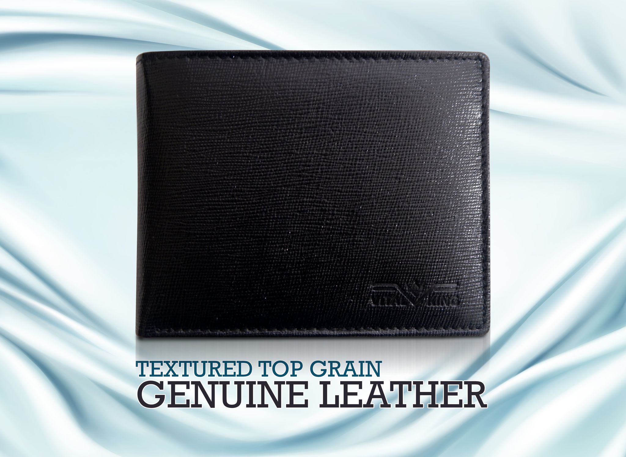 Vital King Men Travel Black Genuine Leather RFID Wallet (14 Card Slots)