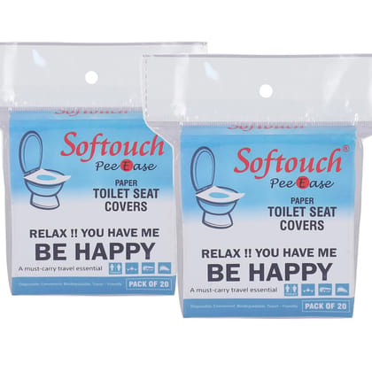 Softouch Disposable Toilet Seat Covers - 20 Sheets Set of 2 (Total 40 Sheets)
