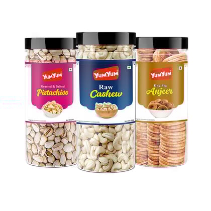 Yum Yum Cashews, Pistachios & Anjeer(Figs) 750g (3 x 250g)
