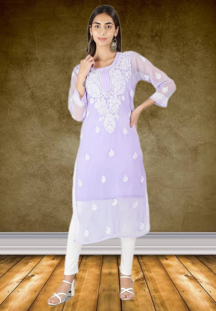 Gala Booti Lavendra Kurti For Women