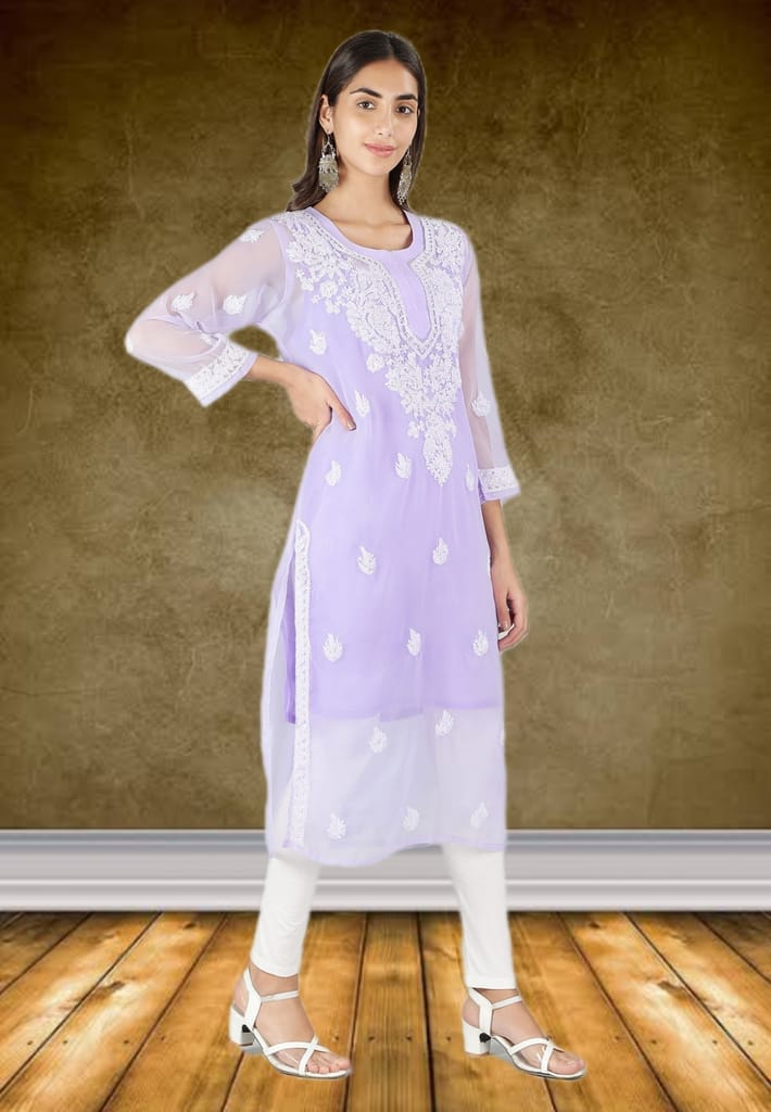 Gala Booti Lavendra Kurti For Women