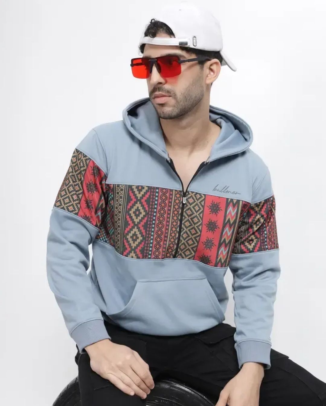 Blue Fleece Hoodie Sweatshirt