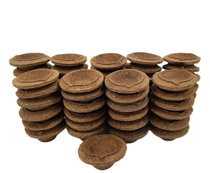 Gaukosh Cowdung Panchgavya Diyas/ Vilakku Desi Cow Dung Pure II Chemical Free-Pure Natural Panchagavya Divine Diya II Panchagavya Gobar Floating Diya/Deepak for Diwali and Puja/Pooja II Cow Dung Handmade Diyas For Diwali II Pack of 1 (40 Pcs)