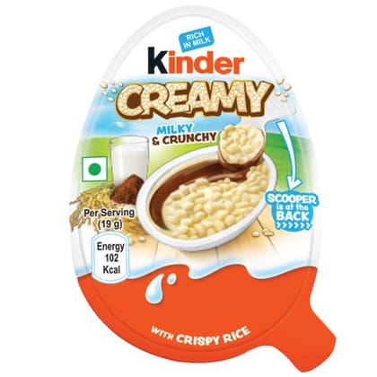 Kinder Creamy Milky & Cocoa Chocolate With Extruded Rice, 19 g 