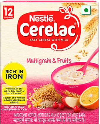 Nestle Cerelac Baby Cereal With Milk Multigrain  Fruits