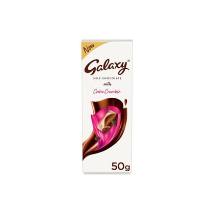 Galaxy Milk Chocolate With Cookie Crumble, 50g, Brown