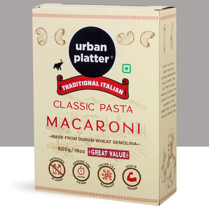Urban Platter Traditional Italian Classic Macaroni Pasta, 500g [Durum Wheat Semolina]