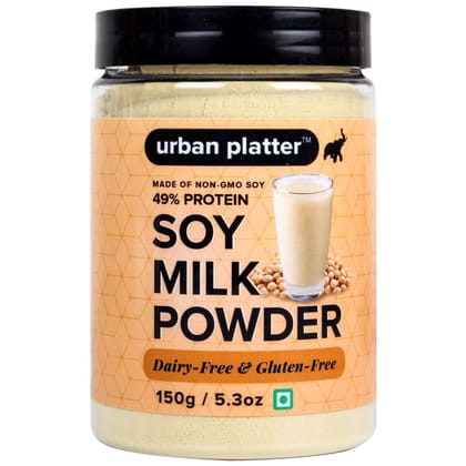 Urban Platter Soya Milk Powder, 150g / 5.3oz [Plant-Based/Milk Alternative, Non-GMO & 49% Protein]