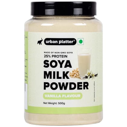 Urban Platter Vanilla Soya Milk Powder, 500g [Plant-Based/Milk Alternative, Non-GMO & 25% Protein]