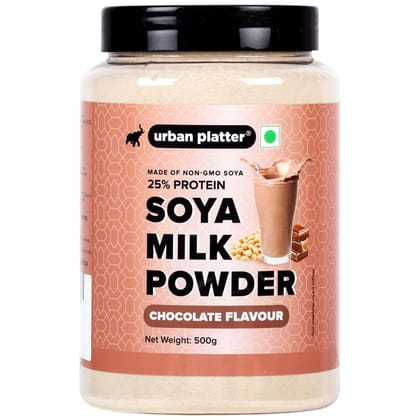 Urban Platter Soya Milk Powder-Chocolate Flavour, 500g [Plant-Based / Milk Alternative, Non-GMO &amp; 25% Protein]