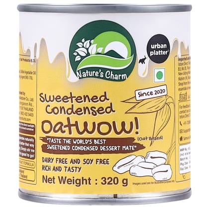 Urban Platter Sweetened Condensed Oatwow Dessert Mate, 320g (Product of Thailand, Oat-Based, Dairy & Soy Free, Perfect for Cakes, Fudge, Cookies)