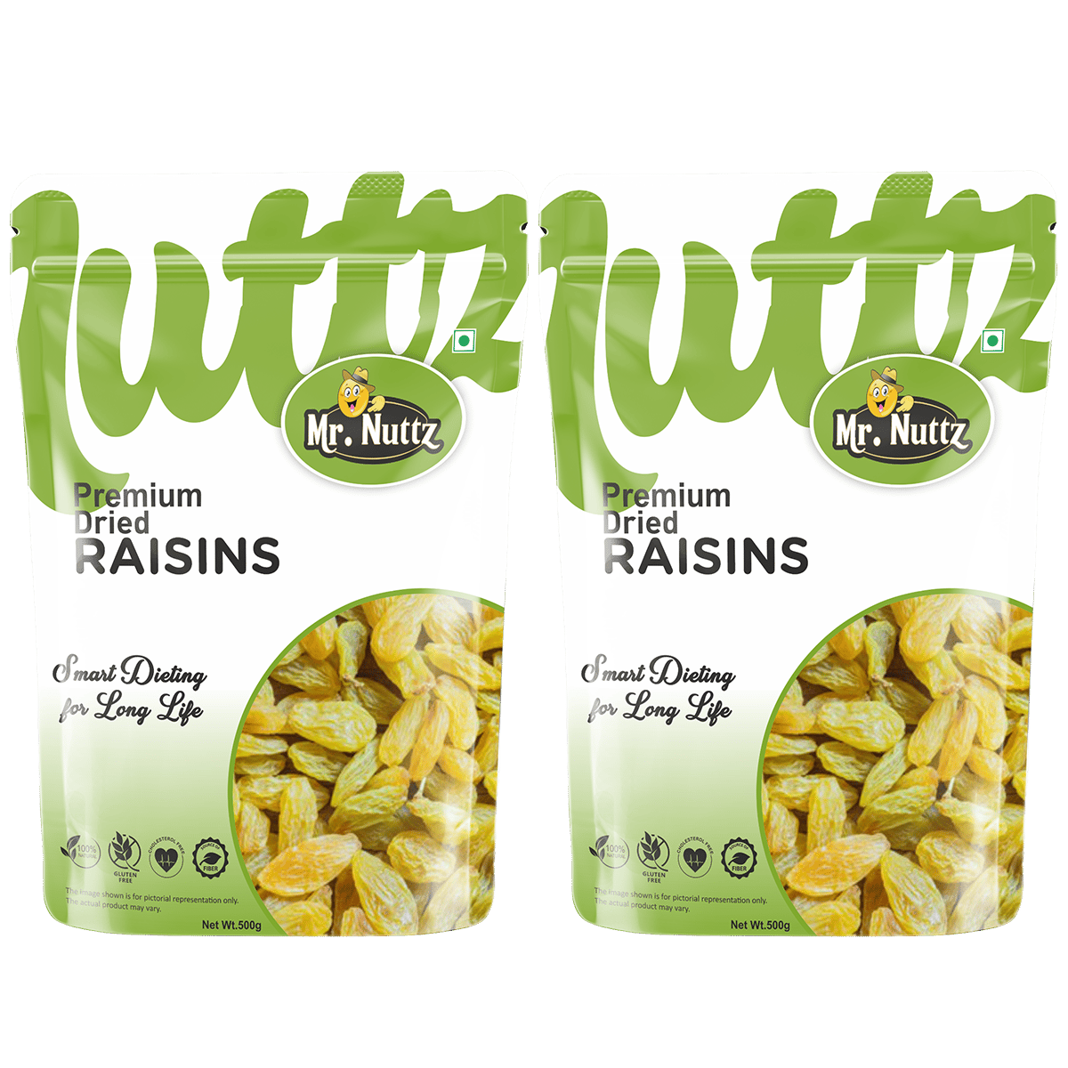Mr.Nuttz Raisins (Kishmish) 1kg (2 x 500g)