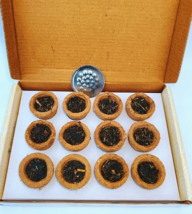 Gaukosh Hawan Cup Filled II Cow dung Cups Panchgavya Natural Sambrani/Loban/Guggal/Hawan samagri II Natural Organic Hawan Cups II Cow Dung Hawan Cup For Puja IIPack of 1 (12)