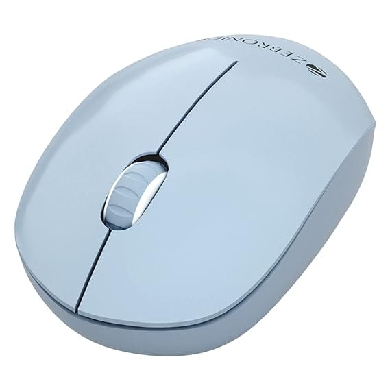 ZEBRONICS Zeb CHEETAH Wireless mouse with 1600 DPI, High accuracy, Ergonomic design Wireless Optical Mouse  (USB 2.0, Blue)