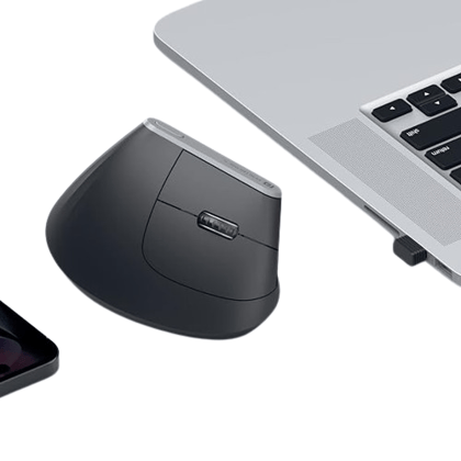 Portronics Toad Ergo Vertical Advanced Ergonomic /6 Button,Supports Wrist and Hand Posture Wireless Optical Mouse  (2.4GHz Wireless, Black)