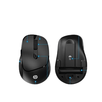 HP M120 /6 programm. buttons,1 AA battery gives upto 12 months life,upto 1600 DPI Wireless Mechanical Mouse (2.4GHz Wireless, Black)