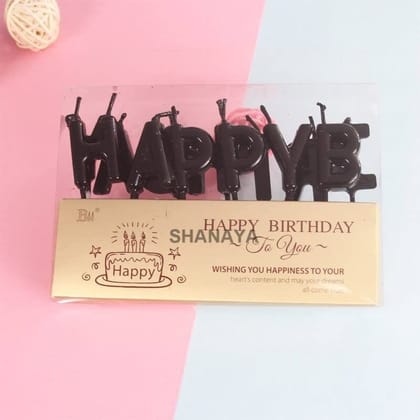 SHANAYA Happy Birthday Letter Candles for Cakes Cup Cakes Birthday Decoration - Black SHANAYA Happy Birthday Letter Candles for Cakes Cup Cakes Birthday Decoration - Black