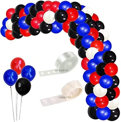 SHANAYA Blue Red Black White Balloon Garland Arch Kit, Balloon Arch Kit for Party Baby Shower Birthday Party Decorations - 112Pcs Party Supplies Birthday Decorations For Boys Girls