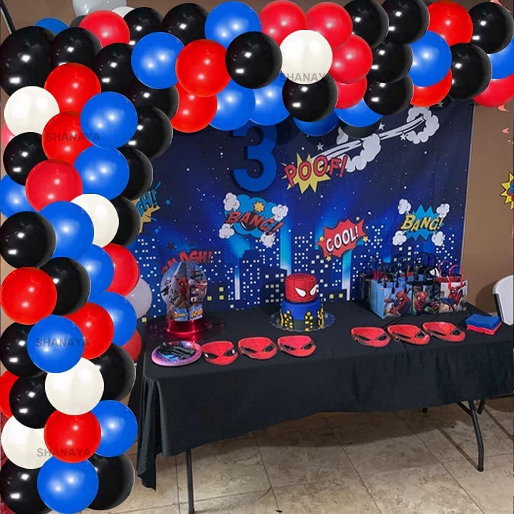 SHANAYA Blue Red Black White Balloon Garland Arch Kit, Balloon Arch Kit for Party Baby Shower Birthday Party Decorations - 112Pcs Party Supplies Birthday Decorations For Boys Girls
