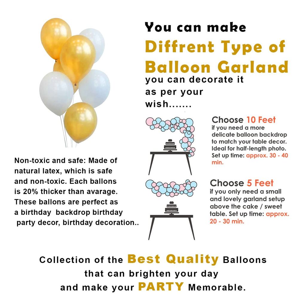 Shanaya Happy Birthday Decoration Items For Husband Combo Set - 63pcs Birthday Bunting Golden Foil Curtain Metallic Confetti Balloons With Balloon Pump & Glue Dot | Birthday Decoration Kit