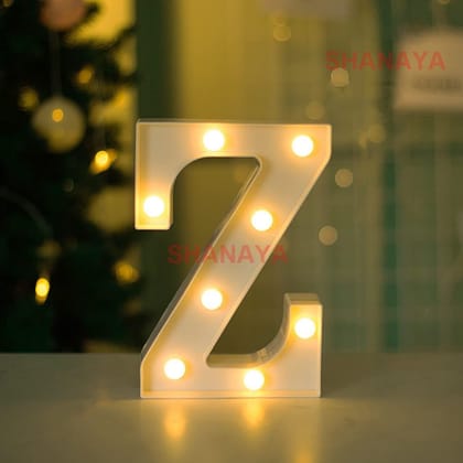 Shanaya Alphabet LED Letter Lights Number Light Decorative Birthday Wedding Party Home Decor Light Up Plastic English Letters Standing Hanging A-Z for Party Wedding Festival (Z)