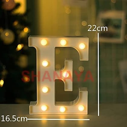 Shanaya Alphabet LED Letter Lights Number Light Decorative Birthday Wedding Party Home Decor Light Up Plastic English Letters Standing Hanging A-Z for Party Wedding Festival (E) Shanaya Alphabet LED Letter Lights Number Light Decorative Birthday Wedding Party Home Decor Light Up Plastic English Letters Standing Hanging A-Z for Party Wedding Festival (E)