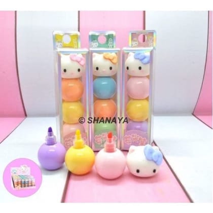 SHANAYA 3 Color Pastel Highlighter Marker Pen Stationery Return Gifts School Supplies For Girls Boys Kids (Pack Of 2 Set)
