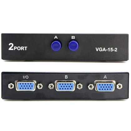 Effortless Multi-Monitor Setup: 2-Port VGA Switcher - Control 2 Monitors with 1 PC