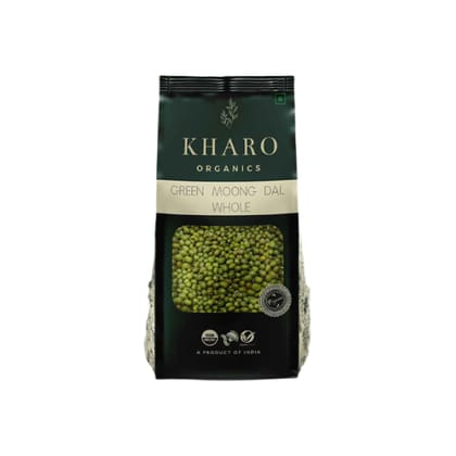 Kharo Organics Green Moong Dal Whole 500 Gms Pack Of 3
