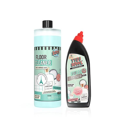 Floor and Toilet Cleaner Combo - SOVI Floor Cleaner 950 ml, TYDIBOWL Toilet Cleaner 650 ml, Pack of 2-