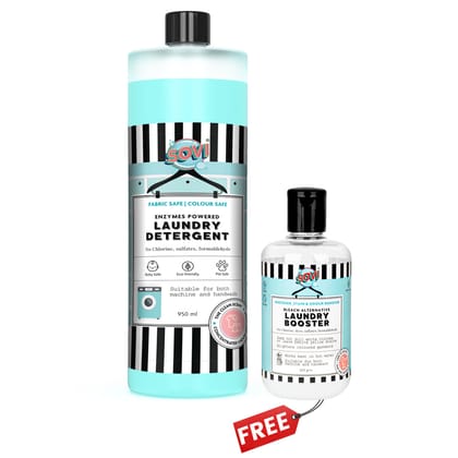 SOVI Laundry Liquid Detergent 950 ml | SOVI Laundry Booster 300 grams (199) Free-