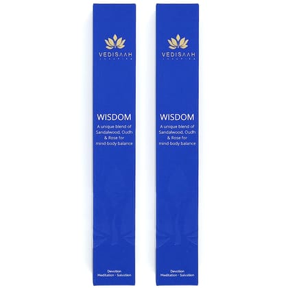Vedisaah Luxuries- Wisdom Incense Sticks With Sandalwood, Oudh & Rose Fragrance For Mind And Body Balance | Low Smoke And Charcoal Free | Premium Agarbatti Pack Of 2-100 Gram