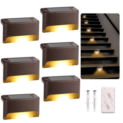 Solar Deck Lights Outdoor, 4 Pack Led Solar Step Light Waterproof for Outdoor Deck, Stairs, Fence, Yard, Patio, Path and Driveway (Warm White)