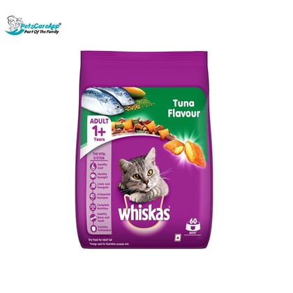 Whiskas Dry Cat Food Tuna Flavour For Adult Cats +1 Year 3 kg