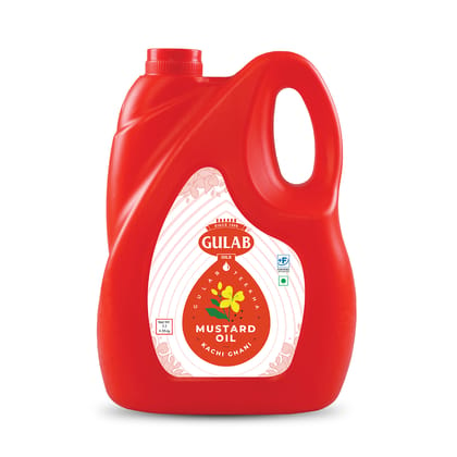 Gulab Teekha 100% Pure Kachi Ghani Mustard Oil (5 Ltr)