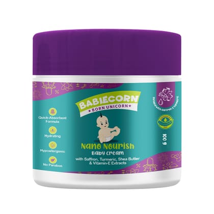 BABIECORN Nano Nourish Baby Cream Quick-Absorbent Hypoallergenic (100 g)