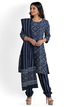 Garvi Gurjari Women Hand Block Print Cotton Dress Material/Salwar Suit