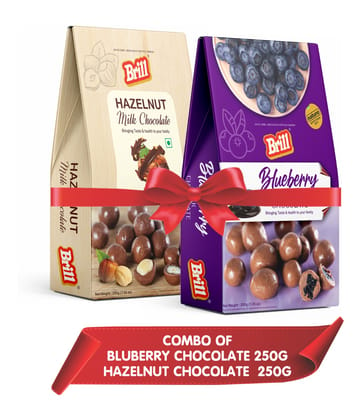Brill Blueberry Milk Chocolate & Hazelnut Milk Chocolate 400g (200g x 2)