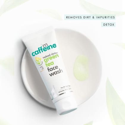 MCaffeine Vitamin C Green Tea Face Wash with Hyaluronic Acid - Dirt Removal Soap Free Face Cleanser (100ml)