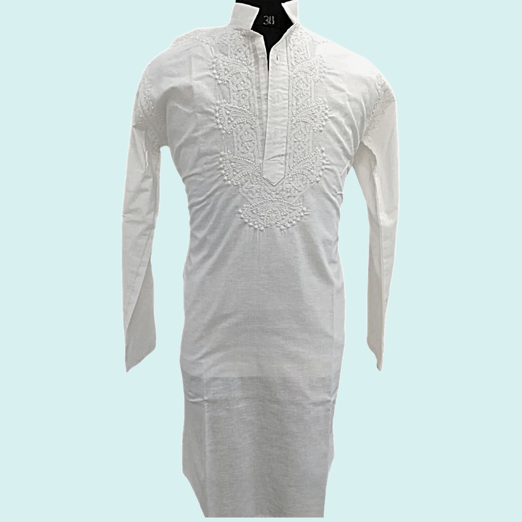 White Hervey Sequin Chikankari Kurta Set