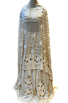 Lucknowi Embroidered Semi Stitched Chikankari Sharara with Dupatta
