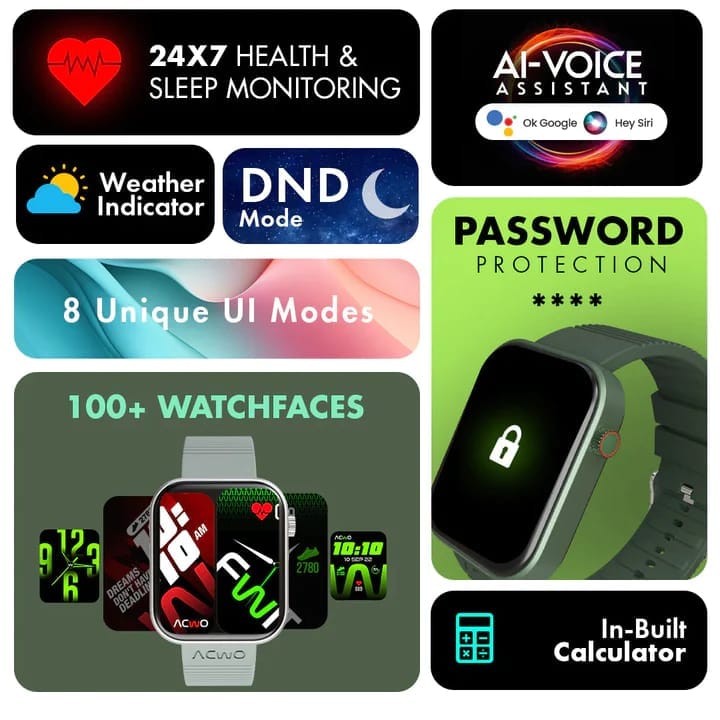 FwIT SX Calling Smart Watch (Icy Silver) | 365 Day Warranty