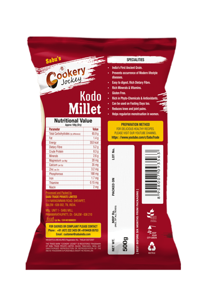 COOKERY JOCKEY KODO MILLET 500GM