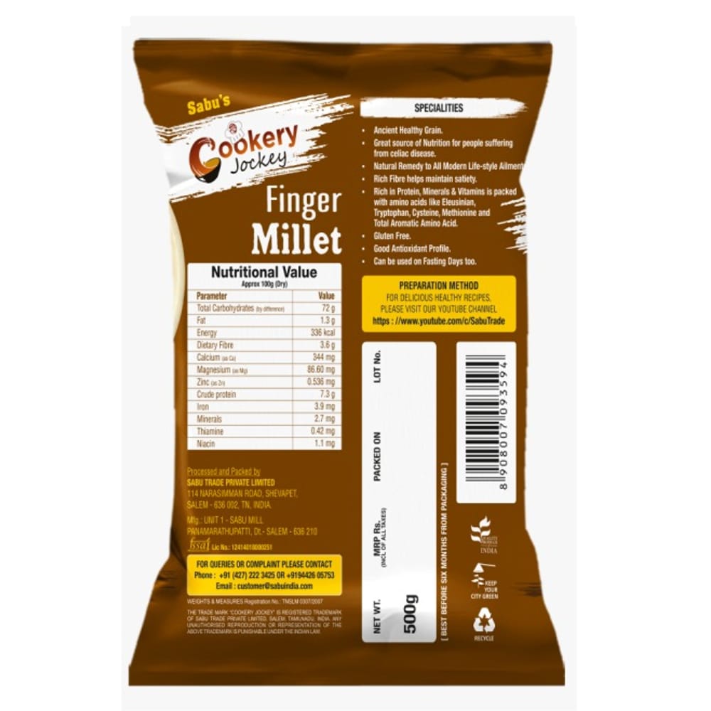COOKERY JOCKEY FINGER MILLET 500GM