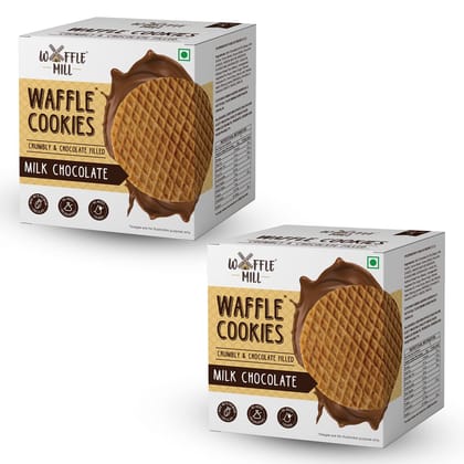 Waffle Mill Waffle Cookies | Milk Chocolate | 1 Box Contains 5 Cookies | Each Box 175 gm | 100% Vegetarian And No Added Preservatives (350 gm) - Pack of 2