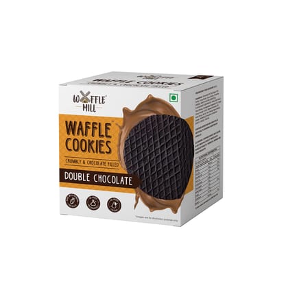 Waffle Mill Waffle Cookies | Double Chocolate | 1 Box Contains 5 Cookies | Each Box 175 gm | 100% Vegetarian And No Added Preservatives (175 gm) - Pack of 1