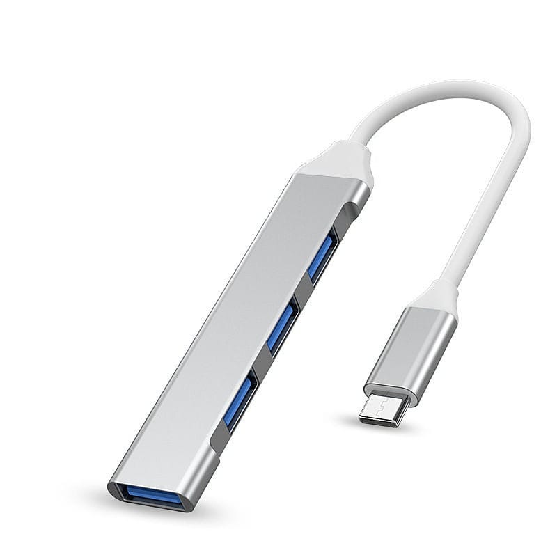 USB C Hub (4-in-1), Type C Multiport Adapter with 1 x USB 3.0 & 3 x USB 2.0 Ports, up to 5 Gbps High Speed Data Transfer for Laptop, MacBook,