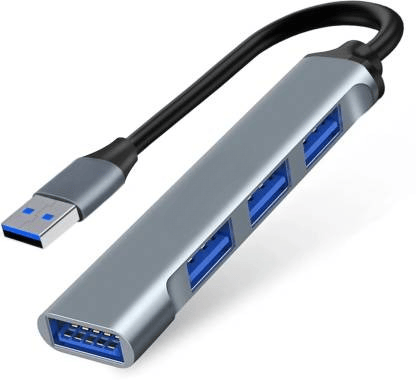 USB Hub (4-in-1), Multiport Adapter with 1 x USB 3.0 & 3 x USB 2.0 Ports, up to 5 Gbps High Speed Data Transfer for Laptop/PC