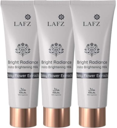 LAFZ BRIGHT RADIANCE INSTA BRIGHTENING MILK WITH DAISY FLOWER EXTRACT - (PACK OF 3) (75 ml)